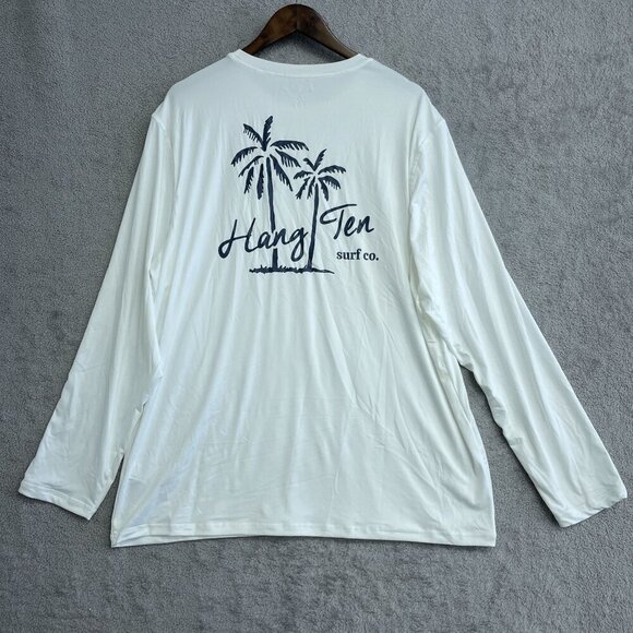 NEW Hang Ten Men's XL White Long Sleeve Shirt UPF 50+ Quick Dry - Picture 3 of 9